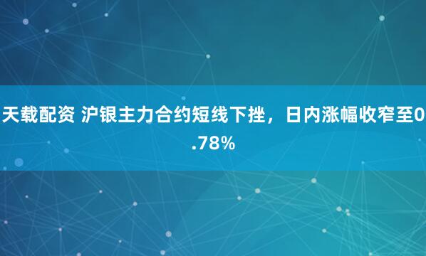天载配资 沪银主力合约短线下挫，日内涨幅收窄至0.78%