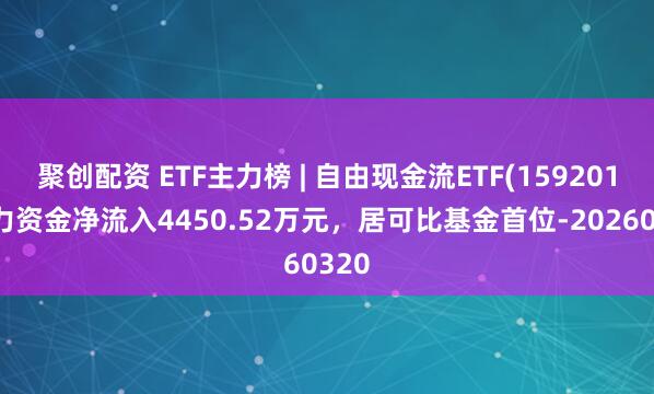 聚创配资 ETF主力榜 | 自由现金流ETF(159201)主力资金净流入4450.52万元，居可比基金首位-20260320